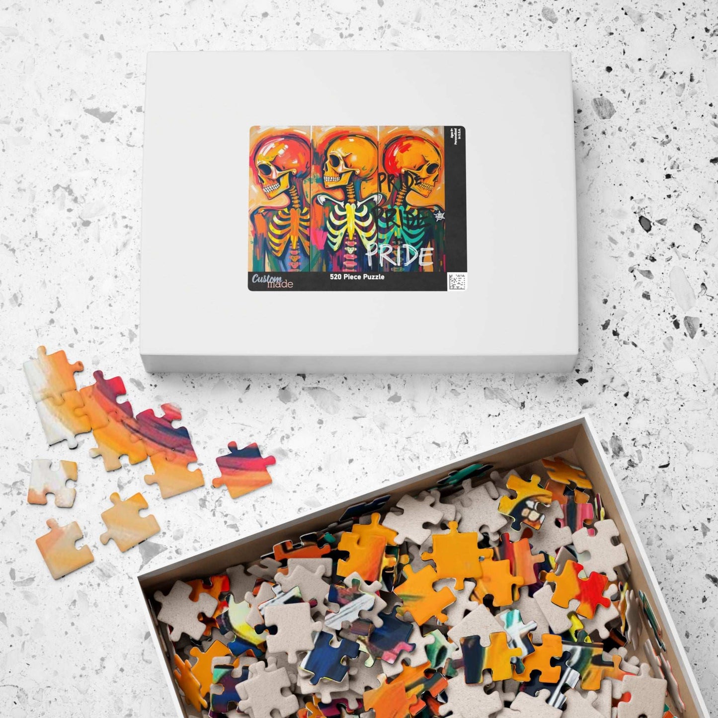 Pride Skeleton Puzzle, Colorful Puzzle for Group Fun, LGBTQ+ Gift for Birthday Holiday Pride Month, Creative Family Activity, Halloween Puzzle The Puzzle Chest