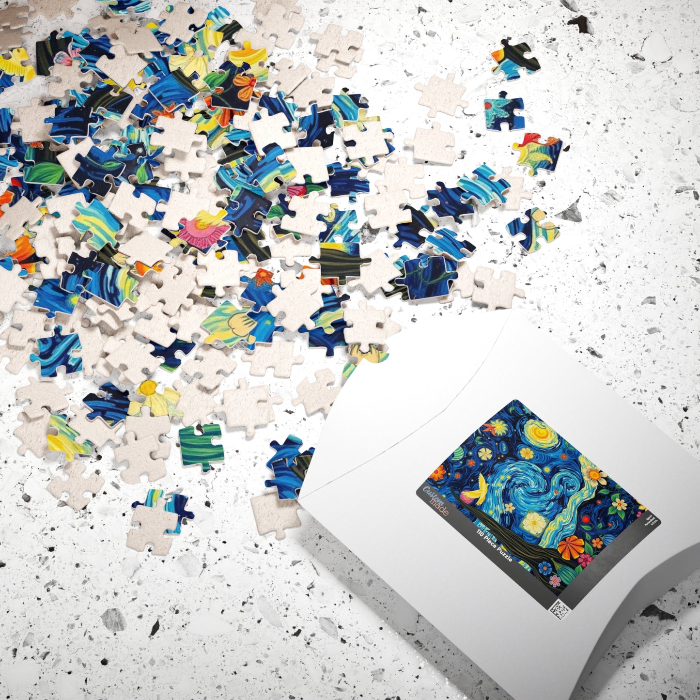 Vibrant Starry Night Jigsaw Puzzle, 110-1014 pieces, Perfect Gift for Art Lovers, Family or Solo Fun Home Decoration, Quiet Leisure Activity