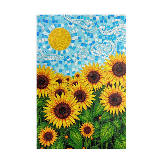 Mosaic Sunflower Puzzle - 110, 252, 520, 1014-piece Serene Floral Jigsaw Game for Adults, Home Decor, Nature Lover Gift, Relaxing Activity 1014 pcs (Vertical) Puzzle The Puzzle Chest