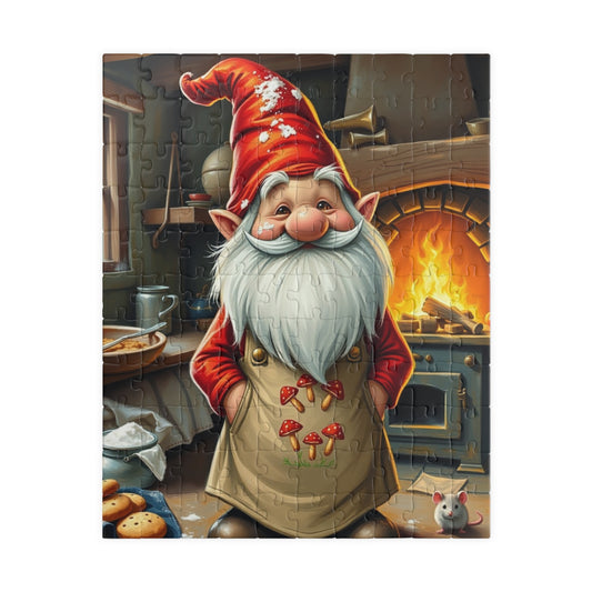 Cozy Gnome Baking Puzzle, Cute Baking Scene with Fireplace and Mouse, Whimsical Cottagecore Kitchen Jigsaw Game for Adults 110 pcs (Vertical) Puzzle The Puzzle Chest