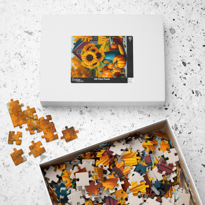 Golden Harvest Glow Sunflower Jigsaw Puzzle, Country Farm Scene for Adults and Families, Autumn Activity, Gift for Puzzle Lovers Puzzle The Puzzle Chest