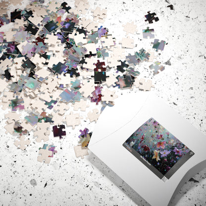 Abstract Wildflower Jigsaw Puzzle - Ethereal Garden in Motion