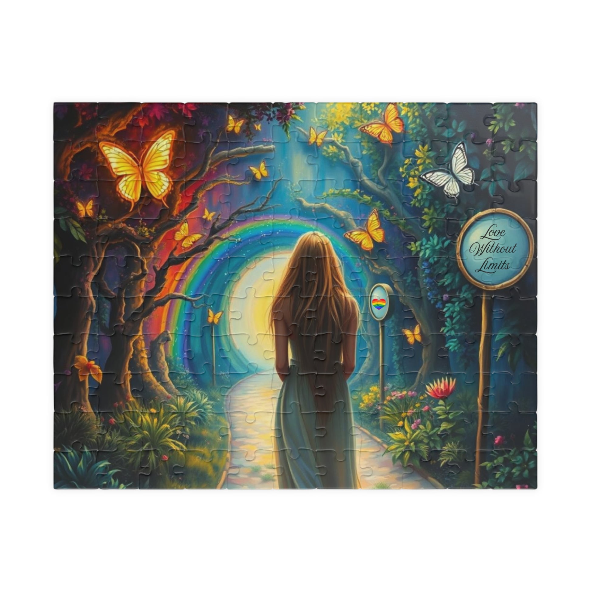 Whispers of the Rainbow Garden Jigsaw Puzzle, Rainbow Puzzle, LGBTQ Puzzle Art Pride Month Gift for Adults, Family Activity, Mindfulness 110 pcs (Horizontal) Puzzle The Puzzle Chest