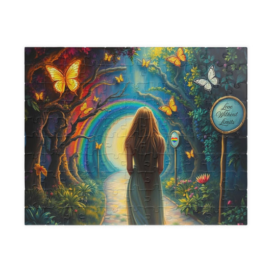 Whispers of the Rainbow Garden Jigsaw Puzzle, Rainbow Puzzle, LGBTQ Puzzle Art Pride Month Gift for Adults, Family Activity, Mindfulness 110 pcs (Horizontal) Puzzle The Puzzle Chest