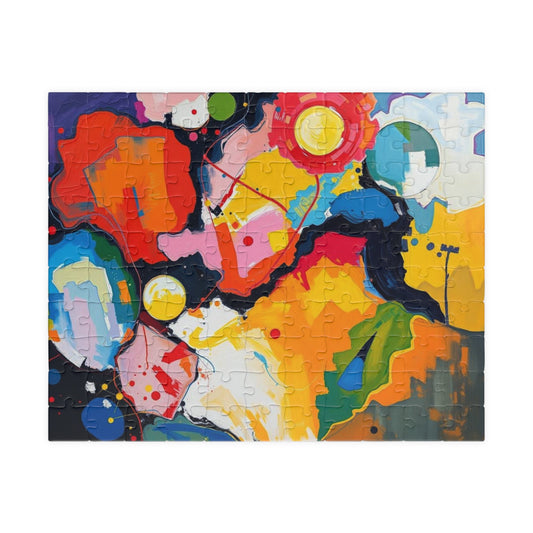 Vibrant Art Abstract Puzzle, Colorful Jigsaw Puzzle for Adults, Creative Home Activity, Mindfulness Gift for Friends, Family Game Nights 110 pcs (Horizontal) Puzzle The Puzzle Chest