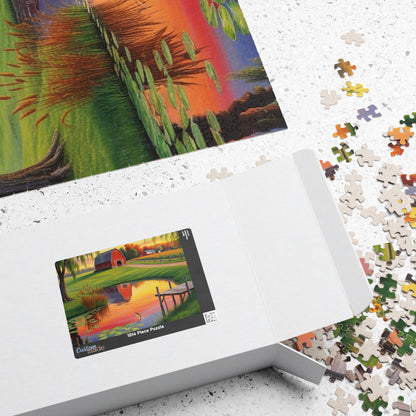 Farm Pond Puzzle, Scenic Nature Landscape Jigsaw Game, Perfect for Family Fun, Cozy Nights, Gifts Puzzle The Puzzle Chest