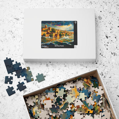 Great Biblical Flood Jigsaw Puzzle, Faith-Based Towering Waves and Rising Water Scene Tabletop Game for Adult Christians, Mindfulness Gift