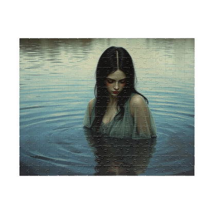 The Veil Between Gothic Jigsaw Puzzle, Mystical Reflection, Enigmatic Water Scene, Gothic Art Print, Gift for Friend, Solo Fun, Game Nights 252 pcs (Horizontal) Puzzle The Puzzle Chest