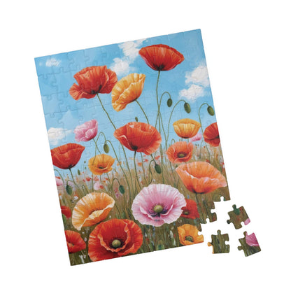 Blooming Poppies Puzzle, Close Up View, Colorful Floral Meadow Scene, Nature-Inspired Jigsaw Game, Unique Gift Art Enthusiast, Puzzle Lover Puzzle The Puzzle Chest