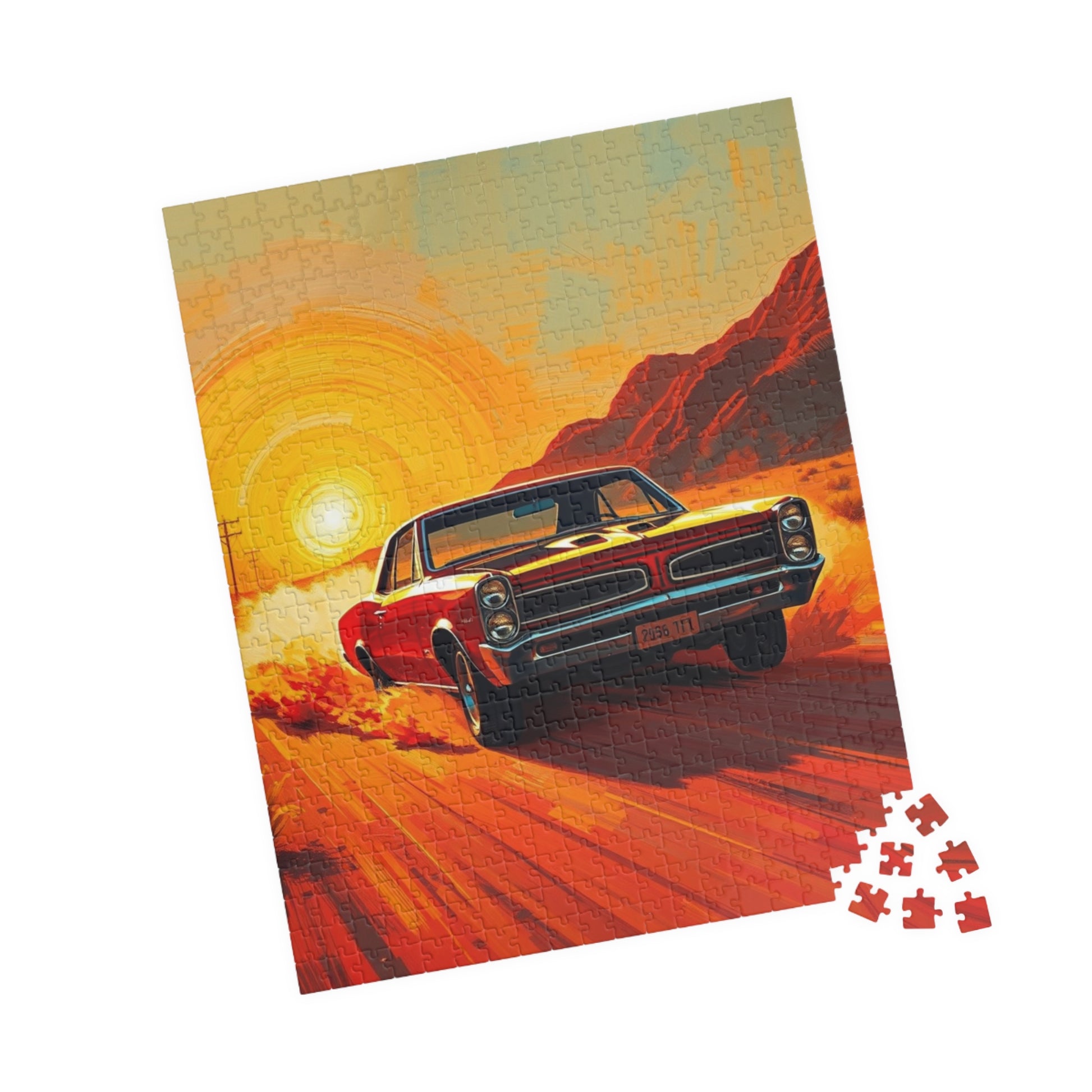 Retro Car Puzzle - Classic 1966 GTO Jigsaw Game, Vintage Artwork, Auto Lover Gift, Family Game Night, Home Entertainment, Car Enthusiast Puzzle The Puzzle Chest
