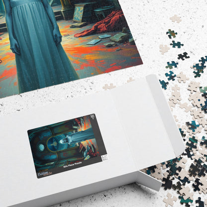 Gothic Puzzle, 110-1014 Piece, Grand Manor in Ruins with Pale Figure, Sorrowful Eyes, Adult Jigsaw Game, Halloween Decor, Haunted Mansion Puzzle The Puzzle Chest
