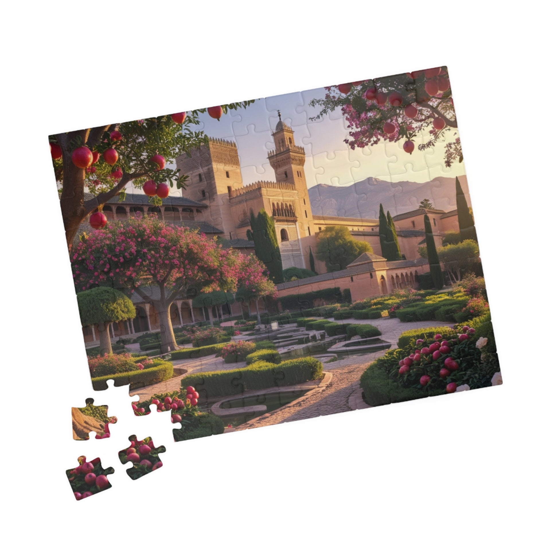 Alhambra Palace Landmark Puzzle, Spanish Architecture Jigsaw Game, Pomegranate Tree Garden, Family Entertainment, Quiet Leisure Activity Puzzle The Puzzle Chest