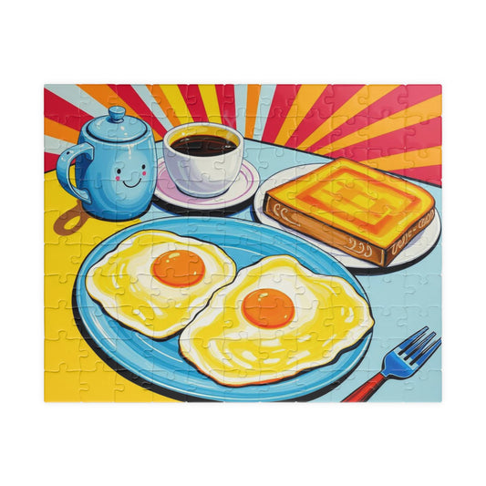 Breakfast Delight Puzzle | Fun Morning Scene Pop Art Jigsaw for Family Game Night, Gift for Food Lovers, Home Entertainment 110 pcs (Horizontal) Puzzle The Puzzle Chest