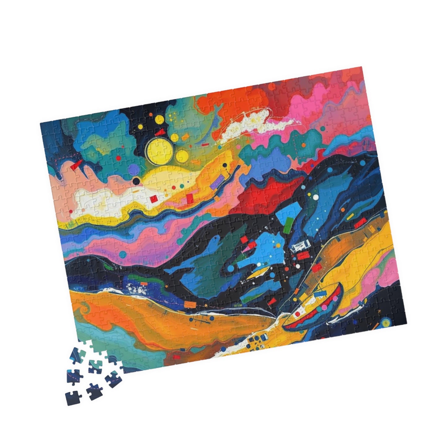 Vibrant Abstract Puzzle - Landscape Jigsaw Game for Adult, Art Therapy, Family Game Night, Home Entertainment, Brain Teaser Gift for Friends Puzzle The Puzzle Chest