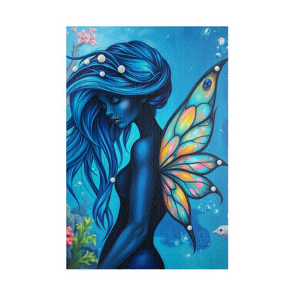 Mermaid Fairy Puzzle, Enchanting Jigsaw Game for All Ages, Gift for Puzzle Lover, Home Entertainment, Blue Art Piece, Mindfulness Activity