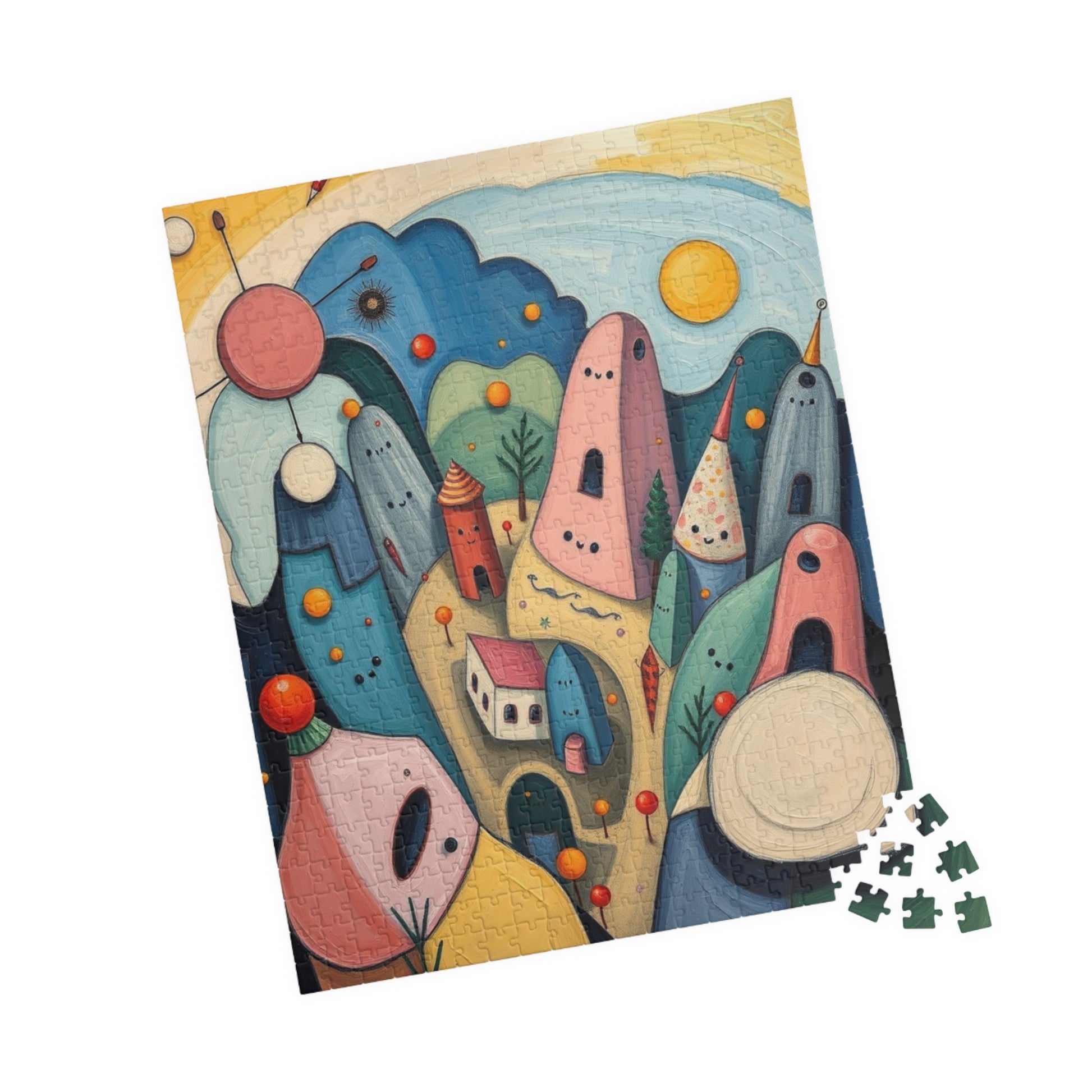 Whimsical Landscape Jigsaw Puzzle, 110-1014 Pieces Fantasy Village, Colorful Artwork, Creative Activity for Family or Solo Fun, Mindful Gift Puzzle The Puzzle Chest