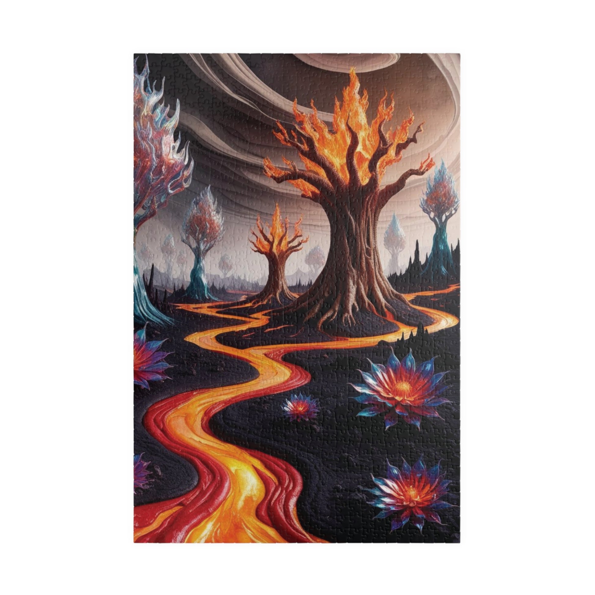 Lava Garden Puzzle, Trippy Fantasy Alien Landscape Jigsaw, Unique Surreal Art, 110 252 1014-Piece Adult Challenging Puzzle Lover Gift, Hobby 1014 pcs (Vertical) Puzzle The Puzzle Chest