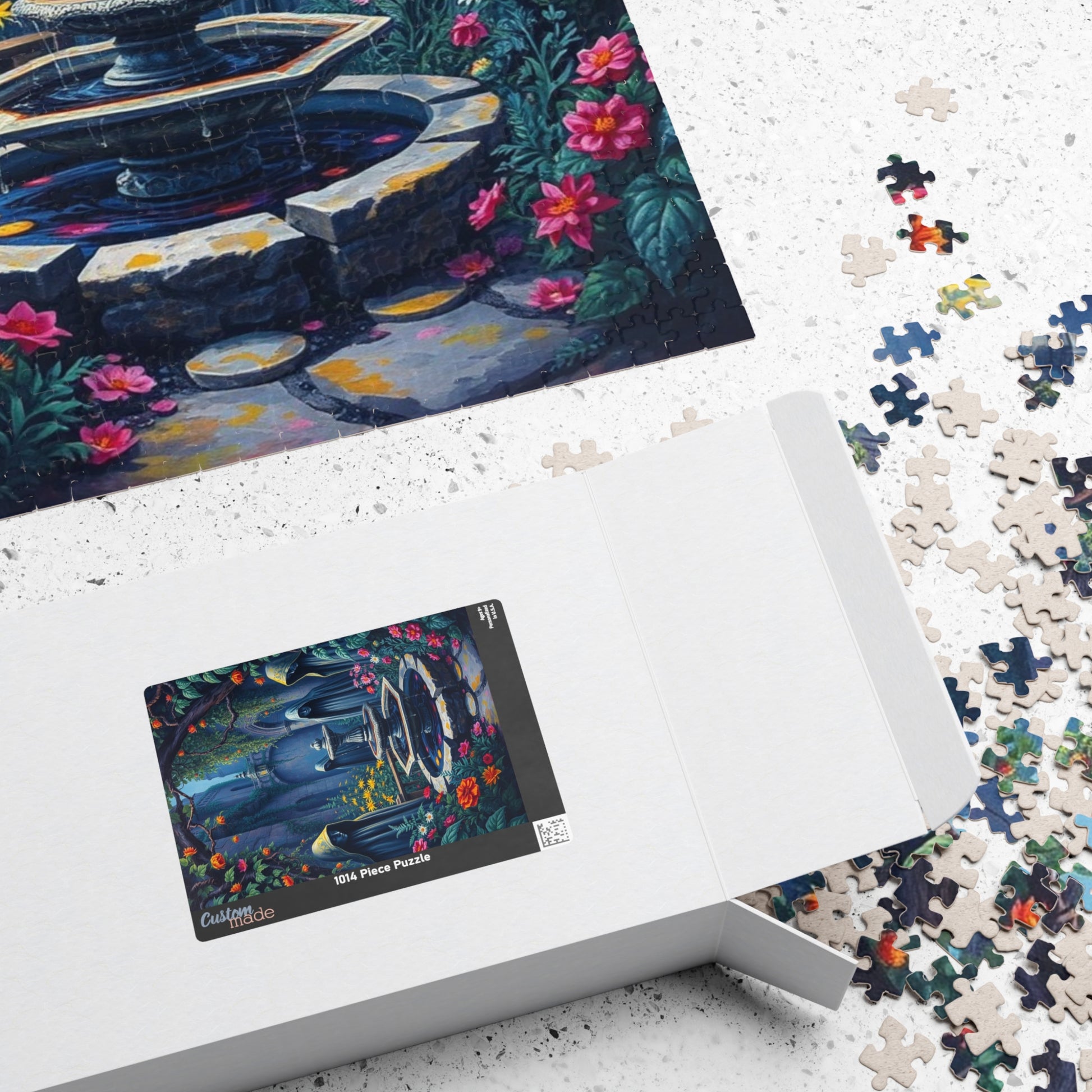 Haunting Gothic Garden Puzzle (110, 252, 520, 1014-piece), Bioluminescent Flowers Stone Statues, Mysterious Tabletop Jigsaw Game, Giftable Puzzle The Puzzle Chest