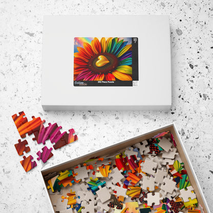 Pride in Bloom: Rainbow Sunflower Jigsaw Puzzle, LGBTQ+ Holiday Birthday Gift for Nature Lover, Family Time, and Celebrations Puzzle The Puzzle Chest