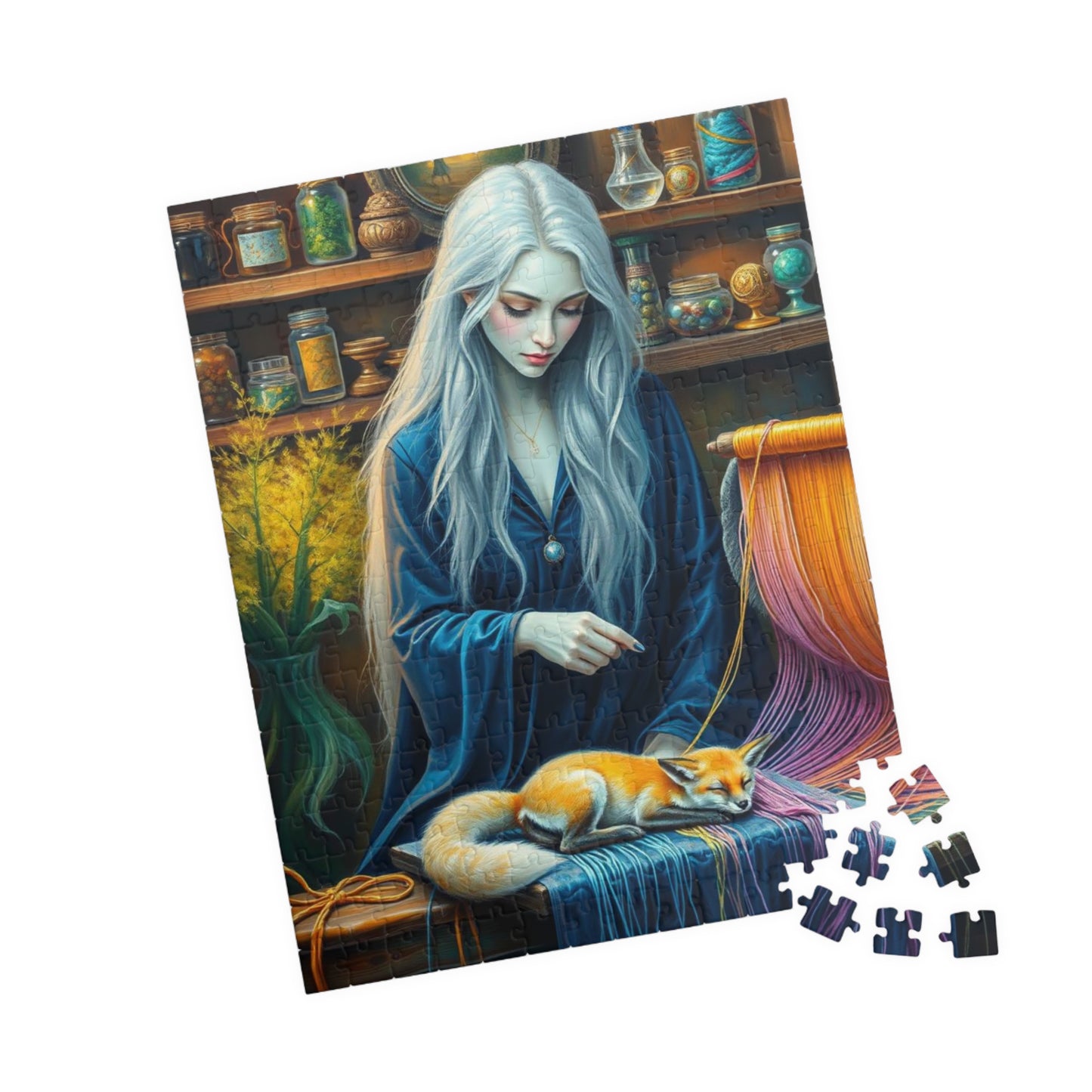 Threads of Magic Jigsaw Puzzle - Witch Puzzle, 110, 252, 520, 1014-piece Puzzle Lover Gift, Family Game Night, Therapy Activity, Halloween