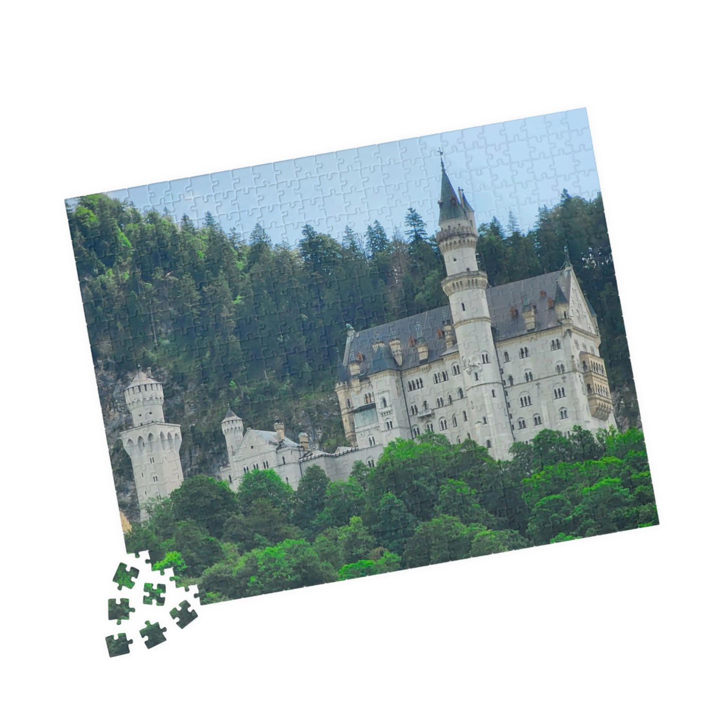 Neuschwanstein Castle Jigsaw Puzzle - Historical Landmark, Germany Bavarian Landscape Realistic Summer View, Alps German Architecture 520 pcs (Horizontal) Puzzle The Puzzle Chest