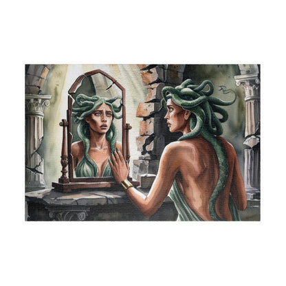 Medusa Stone Lair Jigsaw Puzzle (110, 252, 520, 1014-piece), Greek Mythology Art Game, Mental Challenge Family Activity Entertainment, Hobby 1014 pcs (Horizontal) Puzzle The Puzzle Chest