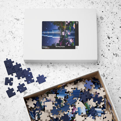 Burj Khalifa Reflections Jigsaw Puzzle, Dubai Skyline Lotus Water Lily Night Garden Landscape, Best Gift for Traveler Art Lover, Hobbyist Puzzle The Puzzle Chest