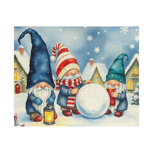 Snowy Village Gnome Puzzle - Winter Themed Jigsaw Game 520 pcs (Horizontal) Puzzle The Puzzle Chest