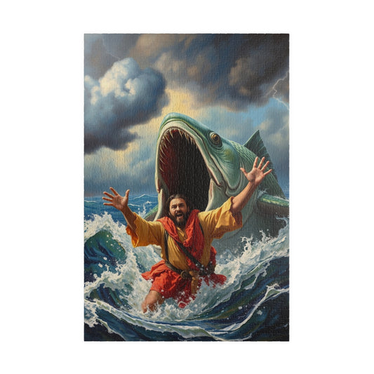Christian Faith-Based Puzzle, Jonah and the Big Fish Epic Bible Story, Religious Jigsaw Game, Spiritual Gift for Puzzle Lover, Bible Puzzle 1014 pcs (Vertical) Puzzle The Puzzle Chest