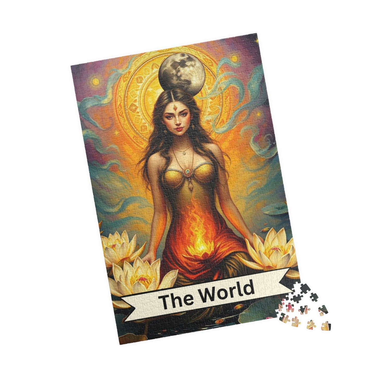 The World Goddess Puzzle - Tarot Card Style Jigsaw 110 - 1014 Pieces, Holiday Birthday Gift for Friends, Family Game Night, Mindful Activity 1014 pcs (Vertical) Puzzle The Puzzle Chest