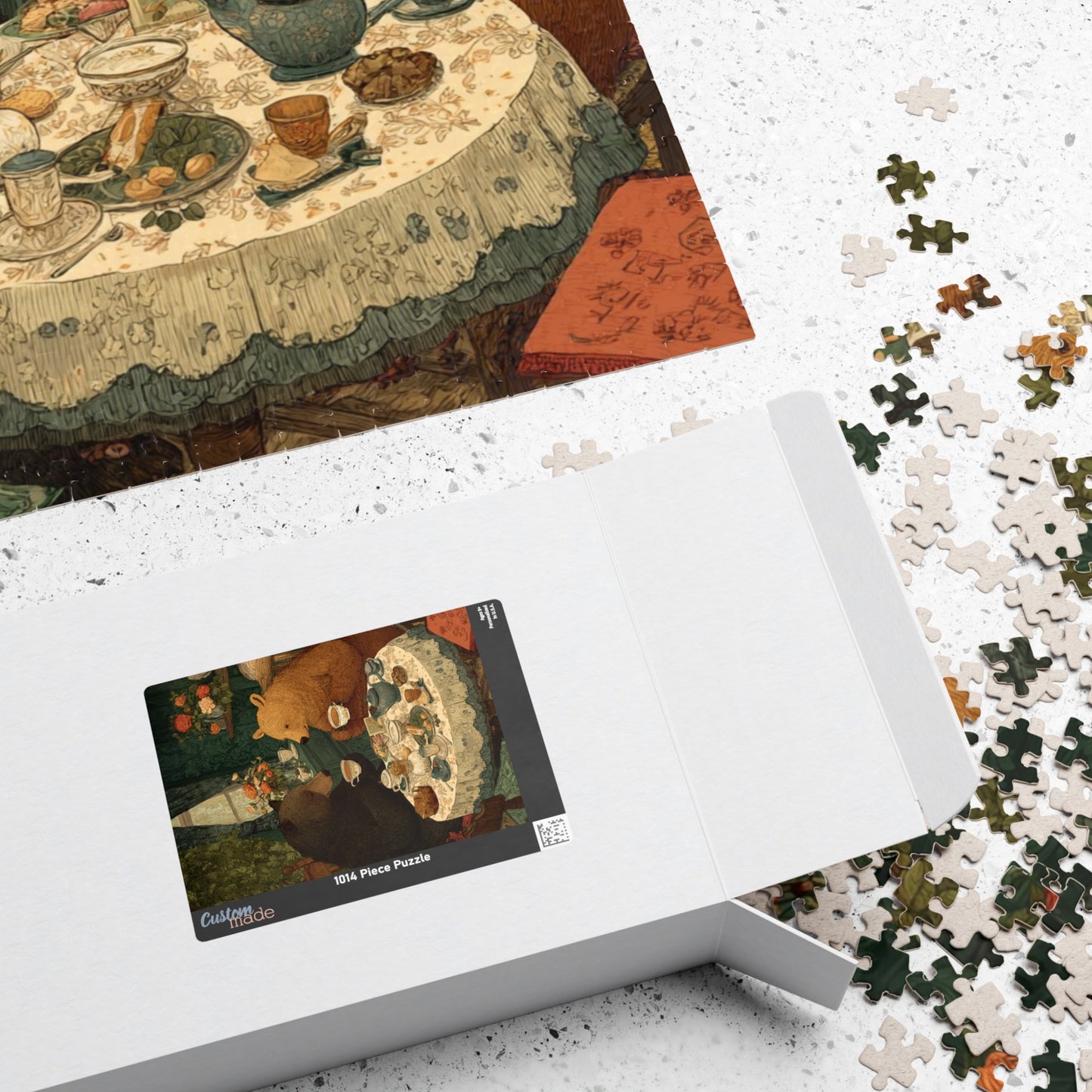 Bear Bash in Retro Style – Mid-Century Tea Party Puzzle for Vintage Lovers, Animal Themed Jigsaw Game Puzzle The Puzzle Chest