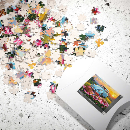 Vintage Picnic Puzzle, 110, 252, 520, 1014-piece Retro Auto Jigsaw Game for Nature Lover Gift, Family Fun, Solo Indoor Activity