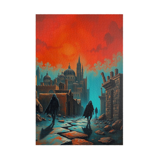 Gothic Cityscape Puzzle, 110-1014 Piece Jigsaw Game for Fantasy Dark Art Lover, Solo Fun, Entertaining Pastime for Mental Exercise, Giftable 1014 pcs (Vertical) Puzzle The Puzzle Chest