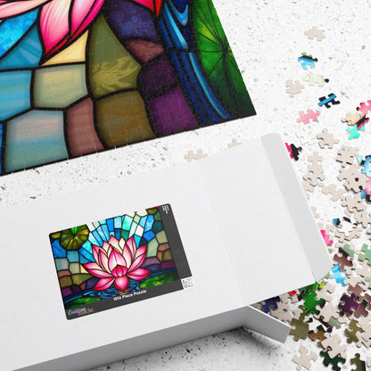Lotus Jigsaw Puzzle, Sacred Pink Flower in Bloom, Faith-Based Nature Themed Game, Relaxation Activity, Unique Gift for Puzzle Lover