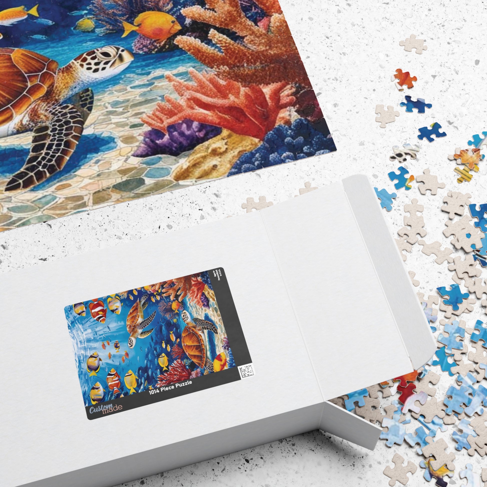 Mosaic Underwater Jigsaw Puzzle, Tropical Fish, Sea Turtle, Sunlit Surface, 520-Piece, Gift for Ocean Lovers, Relaxing Family Activity, Home Puzzle The Puzzle Chest