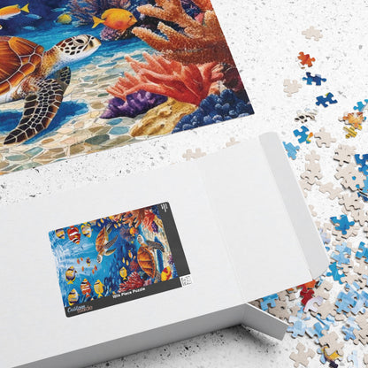 Mosaic Underwater Jigsaw Puzzle, Tropical Fish, Sea Turtle, Sunlit Surface, 520-Piece, Gift for Ocean Lovers, Relaxing Family Activity, Home Puzzle The Puzzle Chest