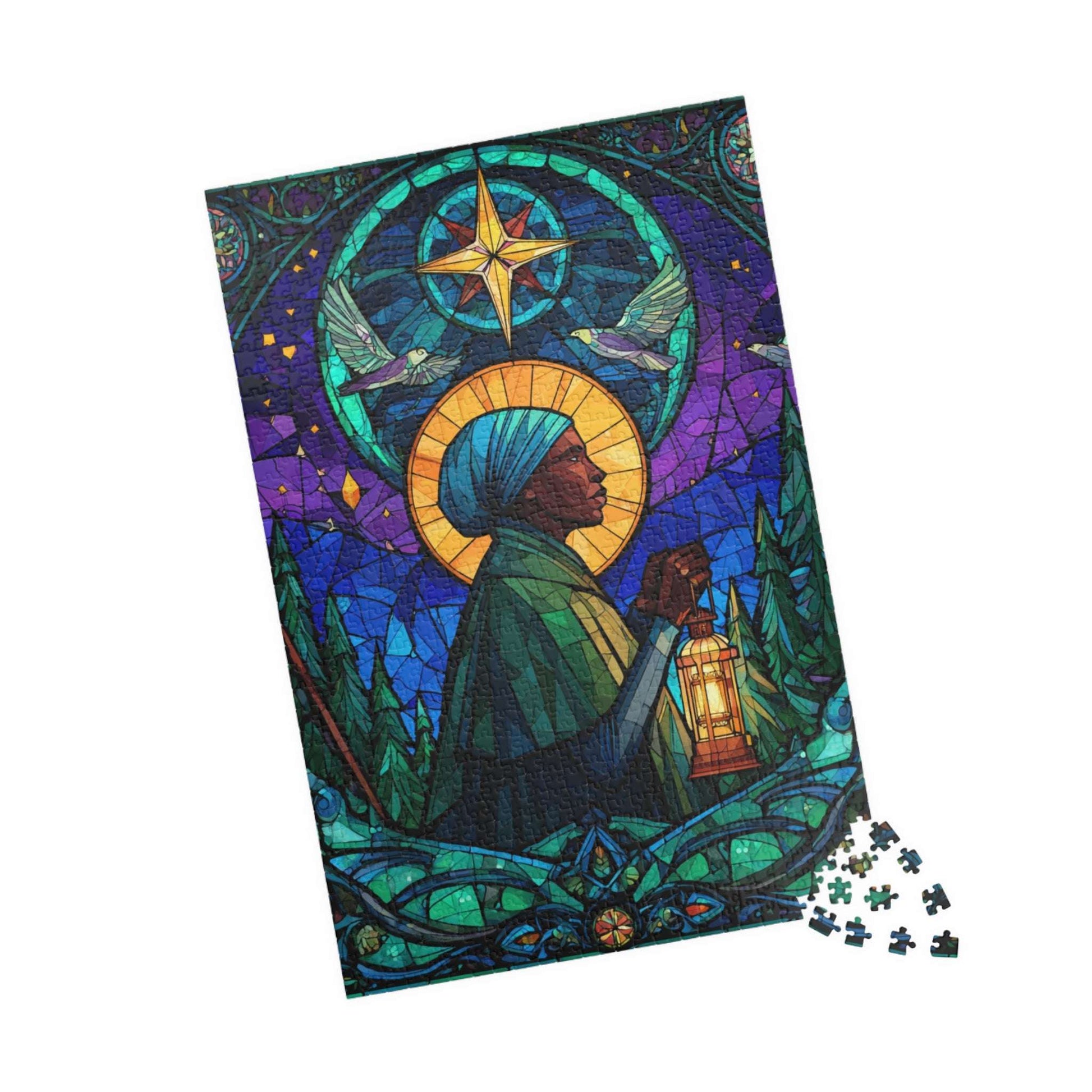 Sojourner Truth Jigsaw Puzzle - Stained Glass Style, Historical Figure Black History Gift, Afrocentric Educational Game 1014 pcs (Vertical) Puzzle The Puzzle Chest