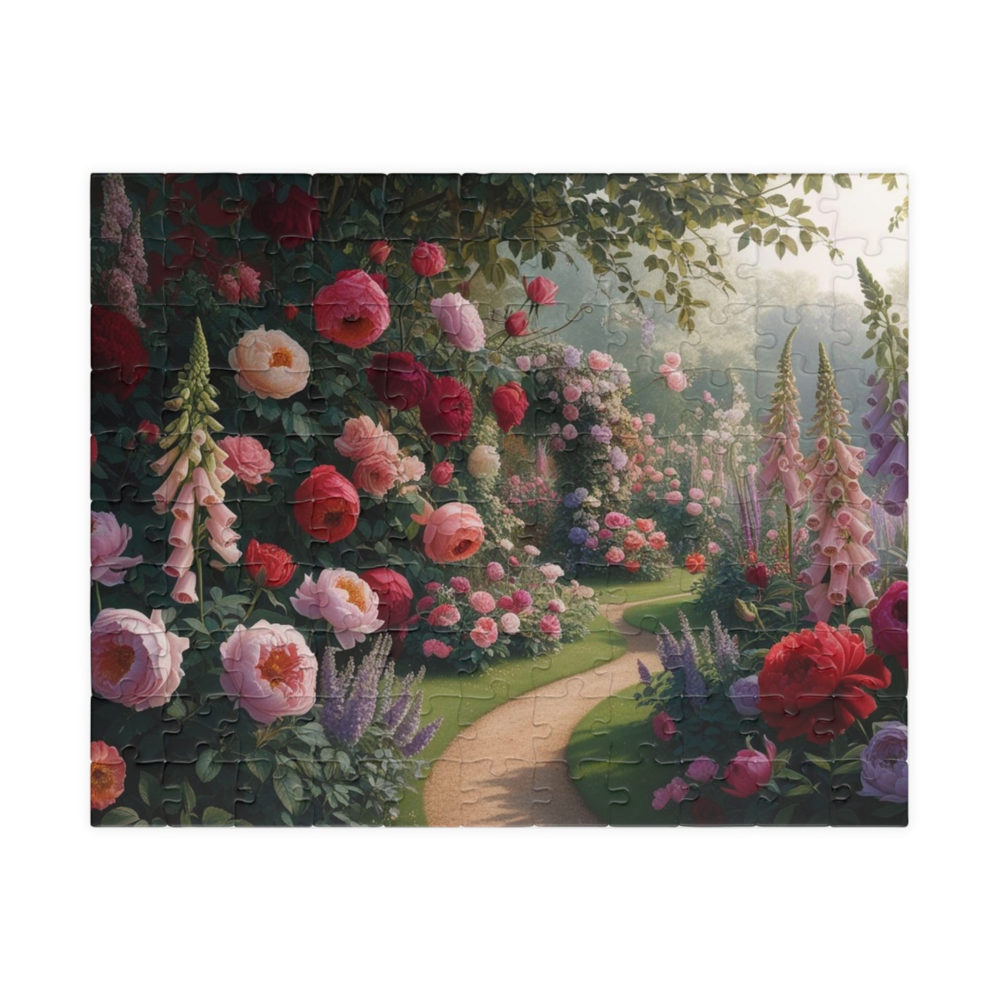 Floral Pathway Puzzle, Beautiful Garden Adult Jigsaw Game, Relaxing Indoor Activity, Home and Family Entertainment, Gift for Nature Lovers 110 pcs (Horizontal) Puzzle The Puzzle Chest