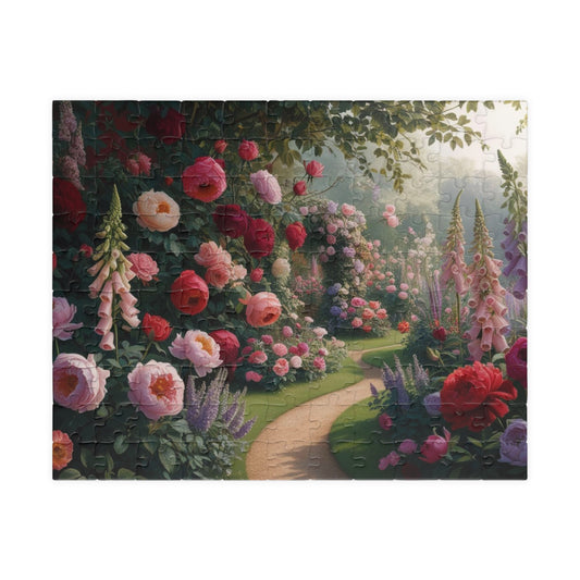 Floral Pathway Puzzle, Beautiful Garden Adult Jigsaw Game, Relaxing Indoor Activity, Home and Family Entertainment, Gift for Nature Lovers 110 pcs (Horizontal) Puzzle The Puzzle Chest