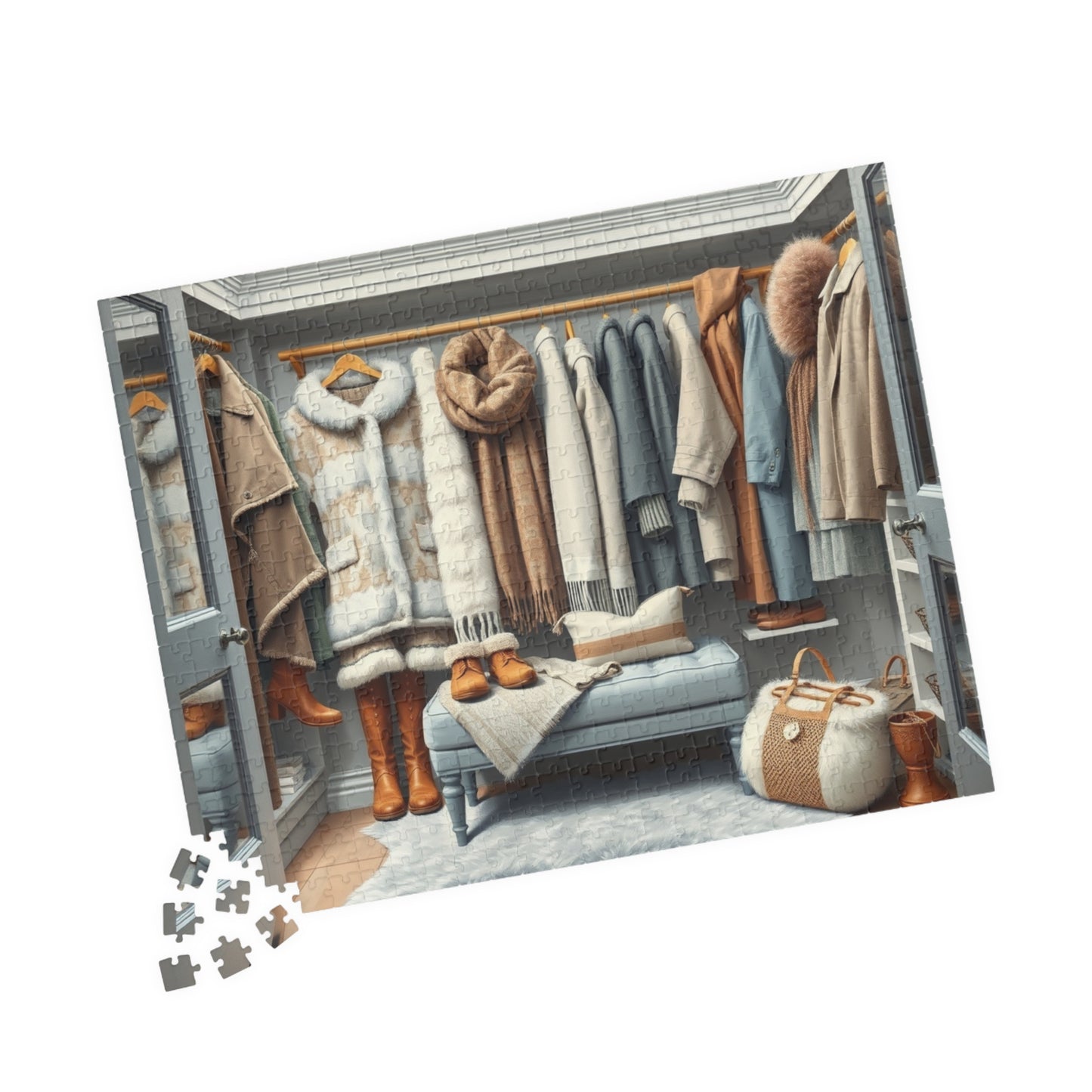Winter Wardrobe Closet Jigsaw Puzzle, Cozy Fashion-Themed Game for Adults and Teens, Relaxing Activity, Home Decor, Family Fun, Holiday Gift Puzzle The Puzzle Chest
