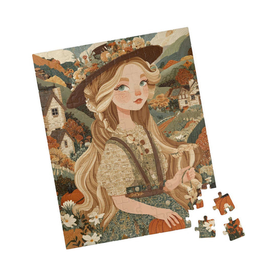 2020s Autumn Cowgirl Jigsaw Puzzle - Cottagecore Field, Vintage Autumn Game for Home Activity, Family Game Night, Solo Fun, Gifts 110 pcs (Vertical) Puzzle The Puzzle Chest