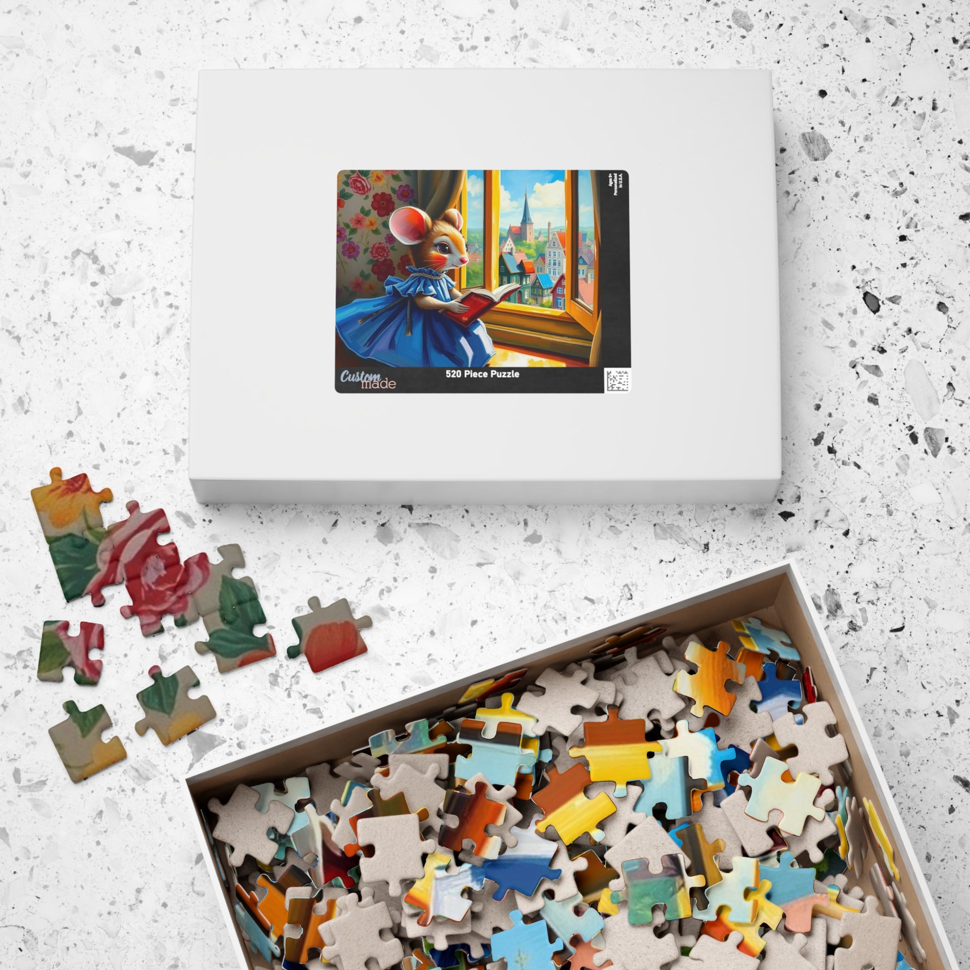 Whimsical Mouse Reading Jigsaw Puzzle, Cozy Home Entertainment, Unique Gift for Adults, Family Game Night, Mental Exercise Puzzle The Puzzle Chest