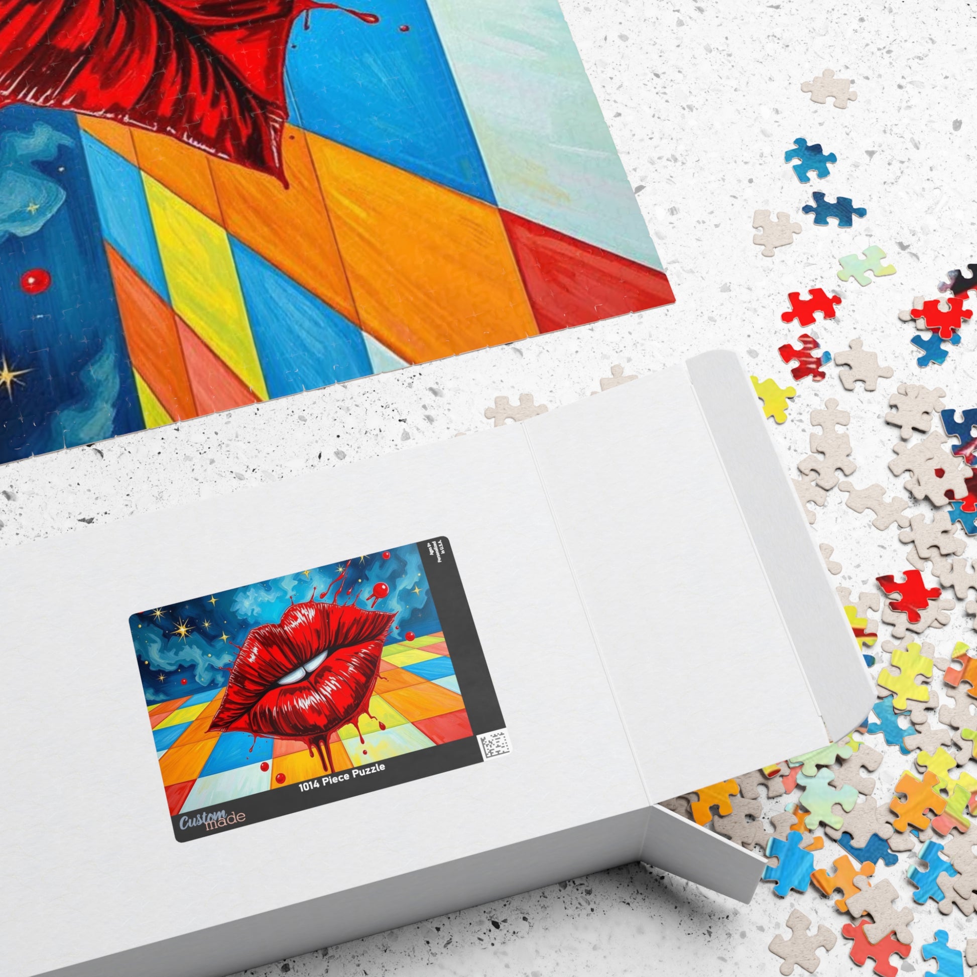 Pop Art Kiss Jigsaw Puzzle, Retro Artwork Puzzle for Adult Home Entertainment, Fun Family Game Night, Staycation Activity, Brain Teaser Puzzle The Puzzle Chest