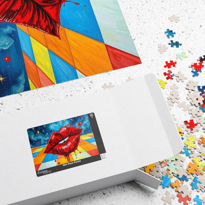 Pop Art Kiss Jigsaw Puzzle, Retro Artwork Puzzle for Adult Home Entertainment, Fun Family Game Night, Staycation Activity, Brain Teaser Puzzle The Puzzle Chest