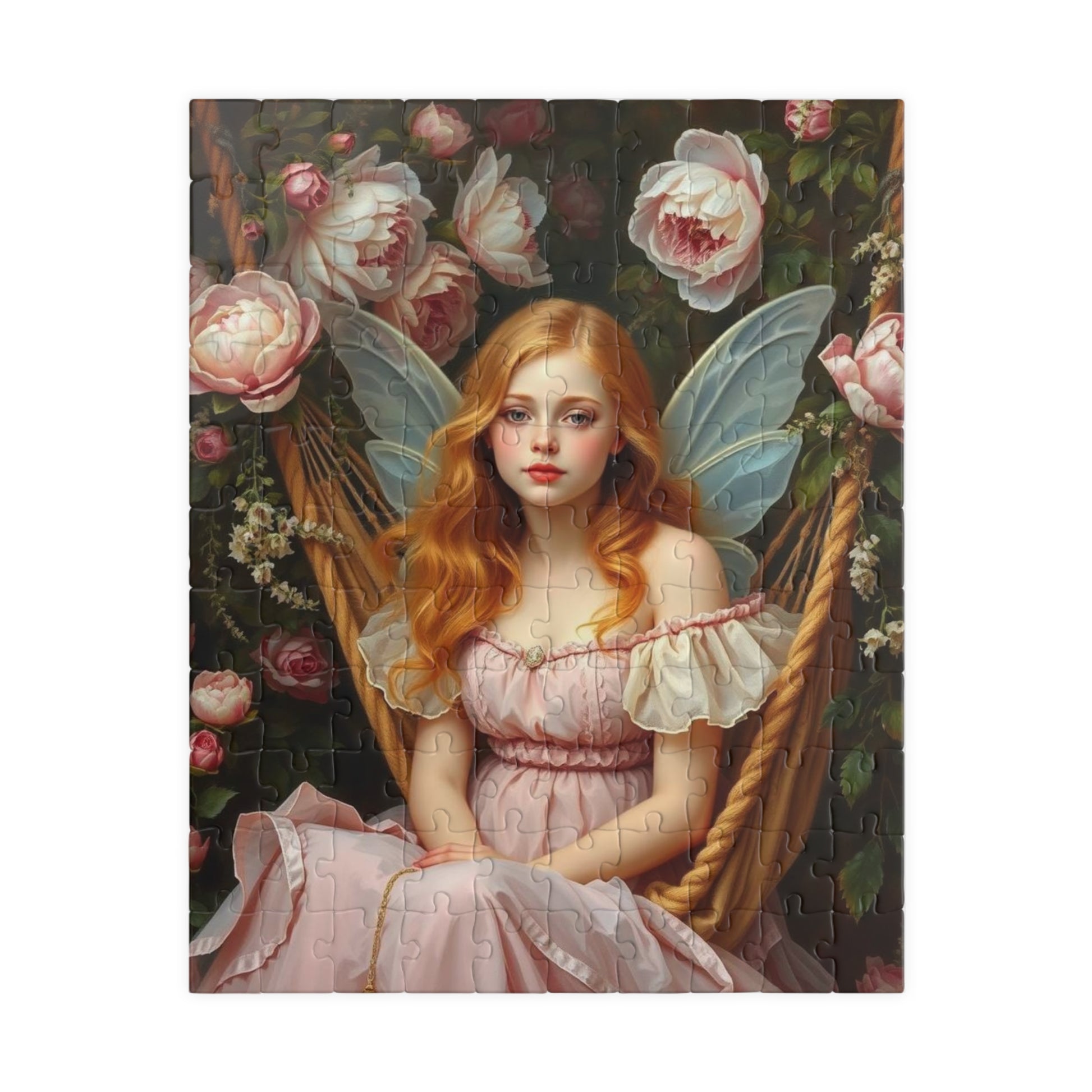 Hammock in Bloom Fairy-Themed Jigsaw Puzzle, Enchanting Artwork Game, Fantasy Gift for Puzzle Lover, Fun Family Solo Activity, Brain Teaser 110 pcs (Vertical) Puzzle The Puzzle Chest