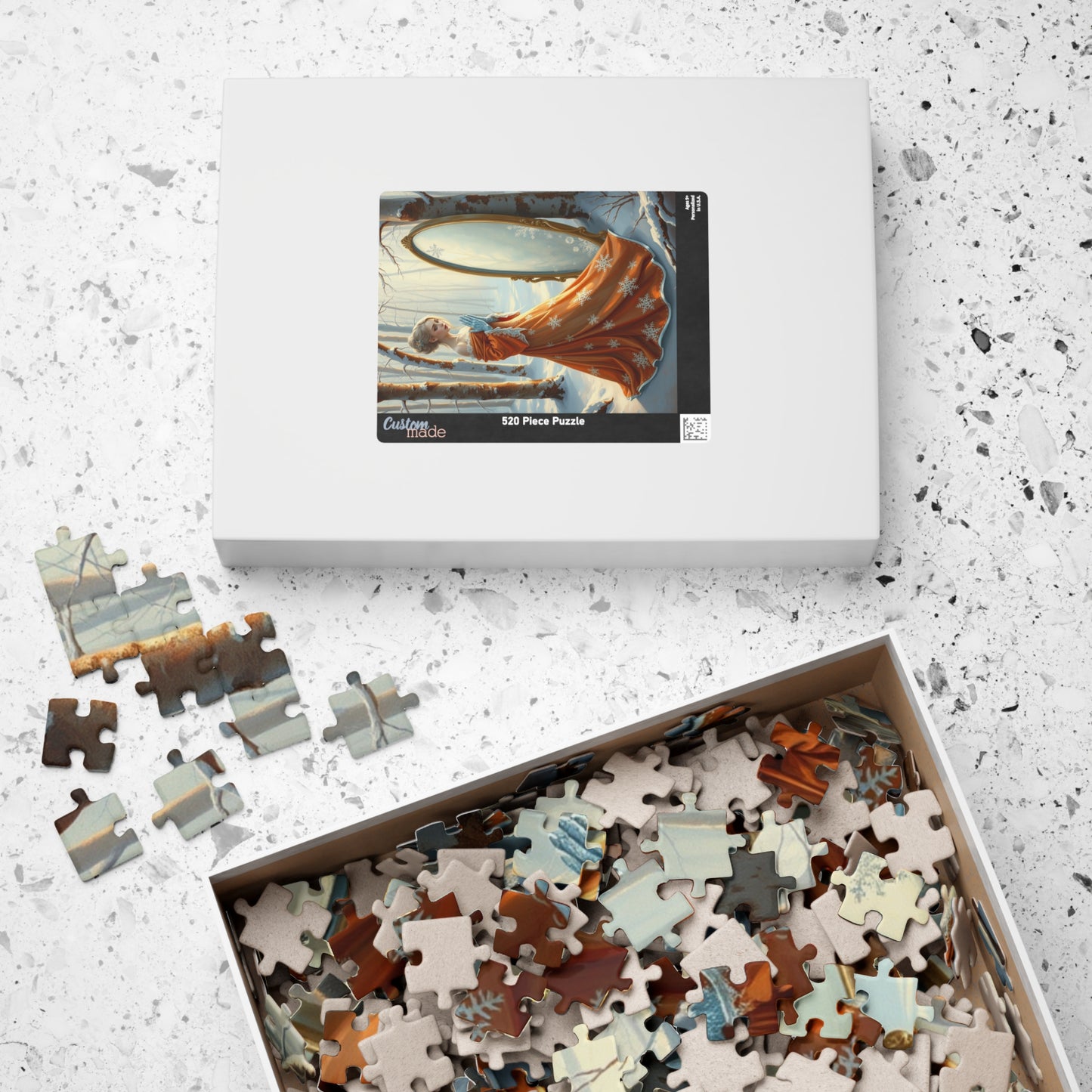 Elegant Frost Spirit Puzzle | Winter Wonderland Jigsaw Game | 110, 252, 520, 1014-piece | Holiday Decor, Family Fun Gift Idea, Cozy Nights