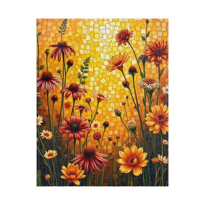Vibrant Floral Mosaic Puzzle, 110/252/520/1014-piece Jigsaw Game, Nature Lover Gift, Fun Activity for All Ages, Perfect for Family Time 252 pcs (Vertical) Puzzle The Puzzle Chest