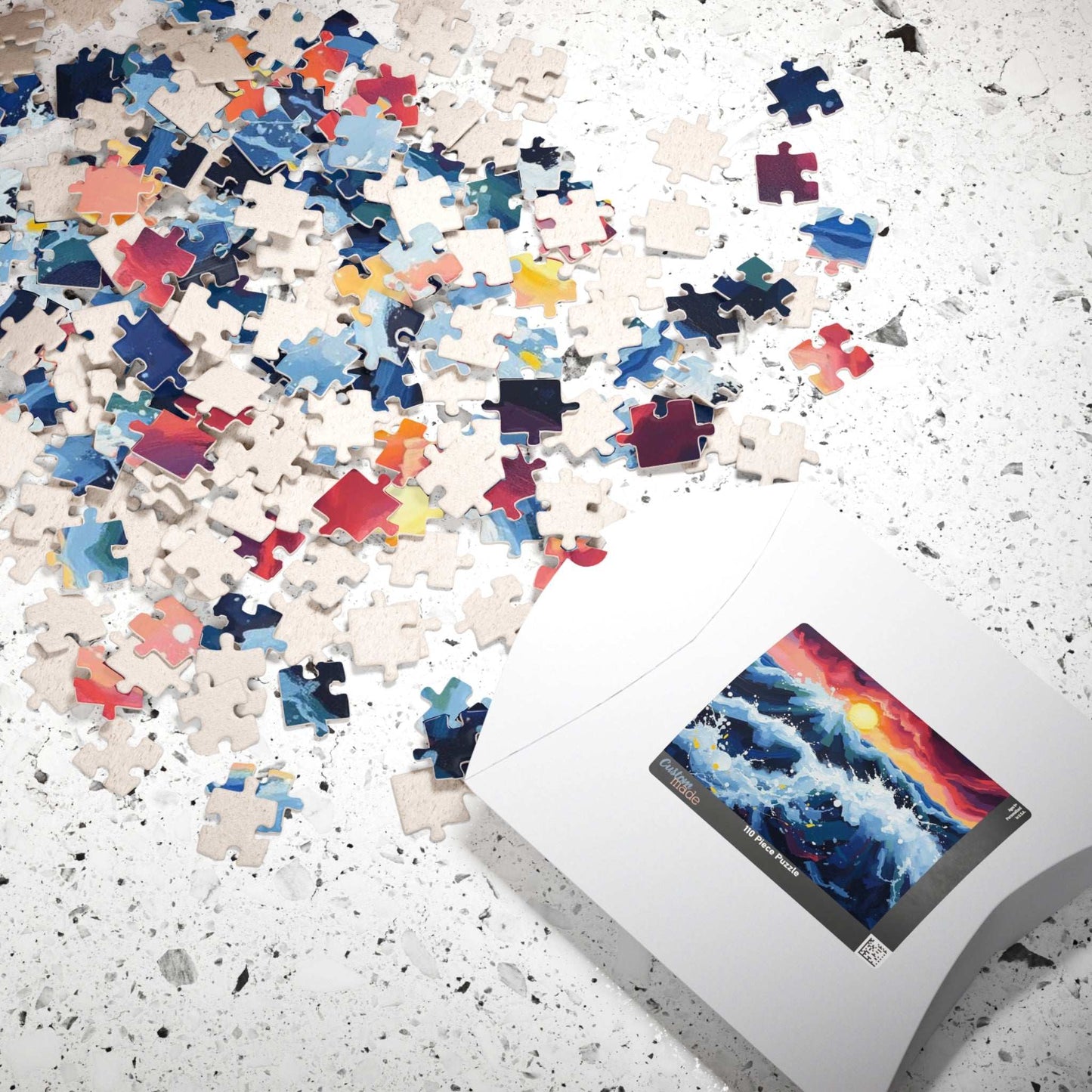 Abstract Ocean Sunrise Puzzle for Adults - Colorful Seascape Jigsaw Game