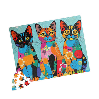 Colorful Cat Puzzle | 110, 252, 520, 1014-piece Pop Art Jigsaw Game | Fun Family Activity, Cat Lover Gift Puzzle The Puzzle Chest
