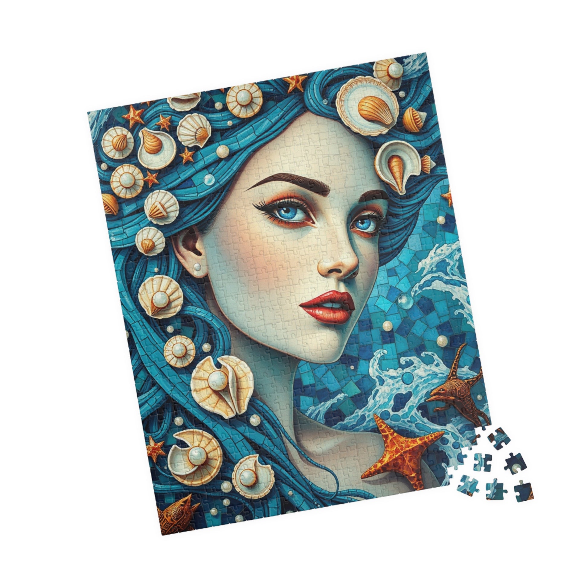 Mosaic Portrait Oceanic Goddess Puzzle, 110-1014 Piece Nautical Jigsaw Game, Unique Gifts, Mermaid Lovers, Relaxing Activity, Creative Fun Puzzle The Puzzle Chest